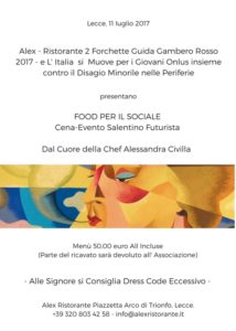 Lecce, 11 luglio 2017 - Food per il Sociale. C