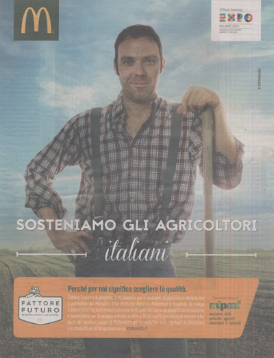 Agricoltura in crisi? Ora ci pensa McDonald’s (con il patrocinio del Mipaaf). 20 agricoltori fornitori per 3 anni