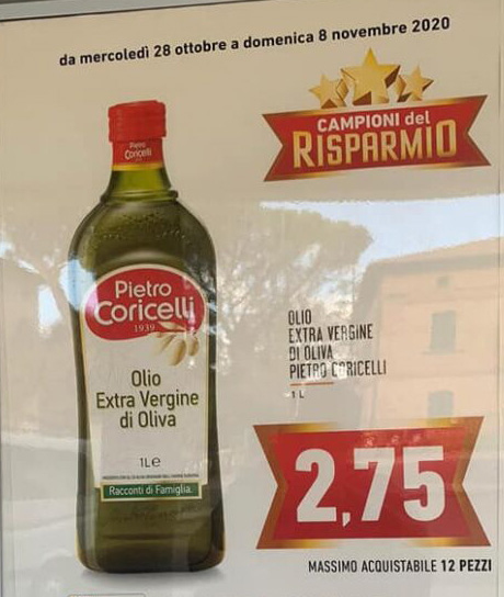 Un litro d’olio extravergine a 2,75 euro. Lo sfogo di Matteo Bartolini (Cia Umbria): offerte Gdo distruggono l’economia dei piccoli produttori