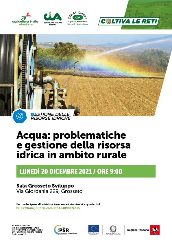 Risorsa idrica, emergenza per l’agricoltura toscana. Cia: solo il 9% dei campi sono irrigati, serve progettualità